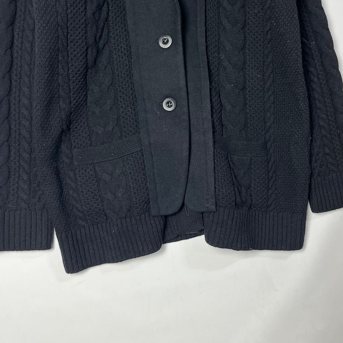 [Sacai] 사카이 울 케이블 니트 테일러드 가디건 상품이미지4