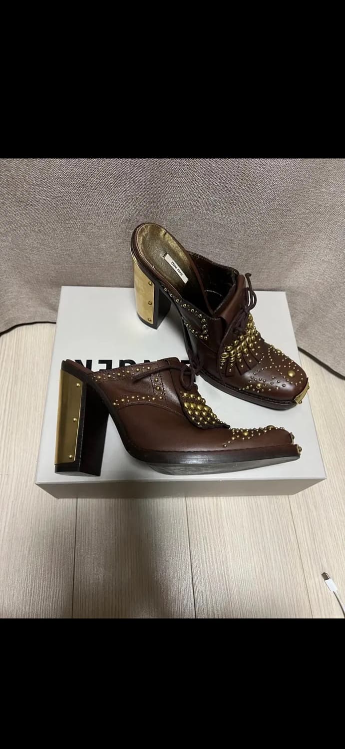 미우미우 힐 뮬 miu miu heel mules 상품이미지3