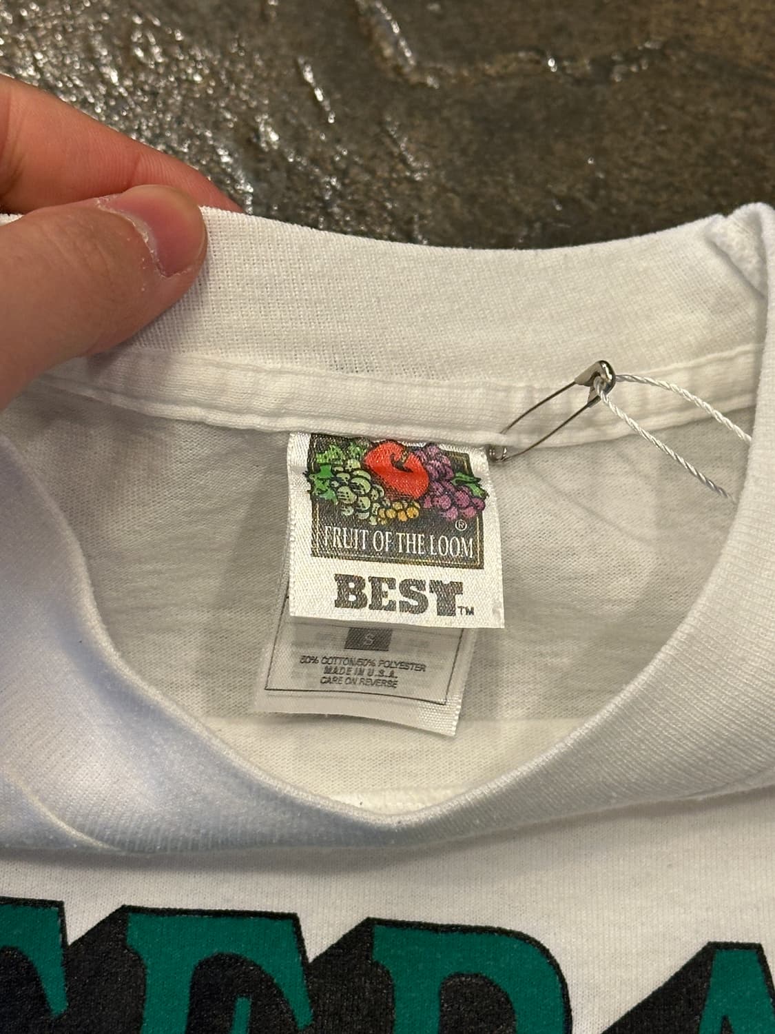 90s Fruit of the loom 프룻오브더룸 싱글 스티치 반팔 S 상품이미지4