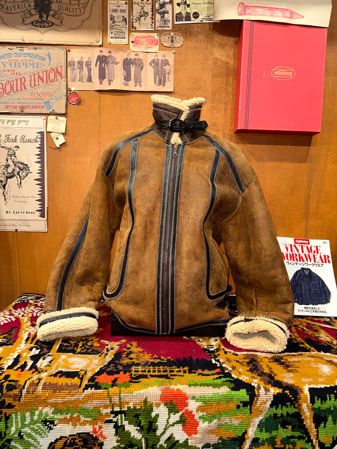 ( XL ) B3무스탕 레더자켓 워크웨어 아메카지 빈티지무스탕 무스탕 상품이미지2