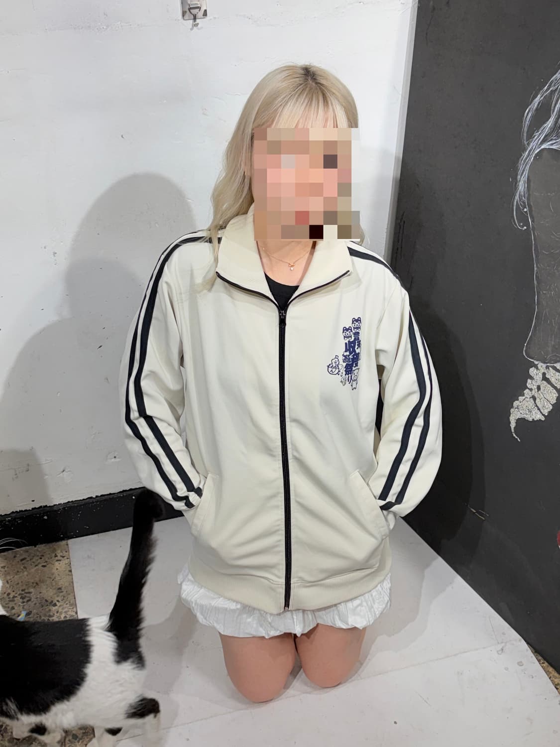 JPN 일본 브랜드 부덴 쇼우텐 히메 갸루 캐릭터 아이보리 져지 M 상품이미지5