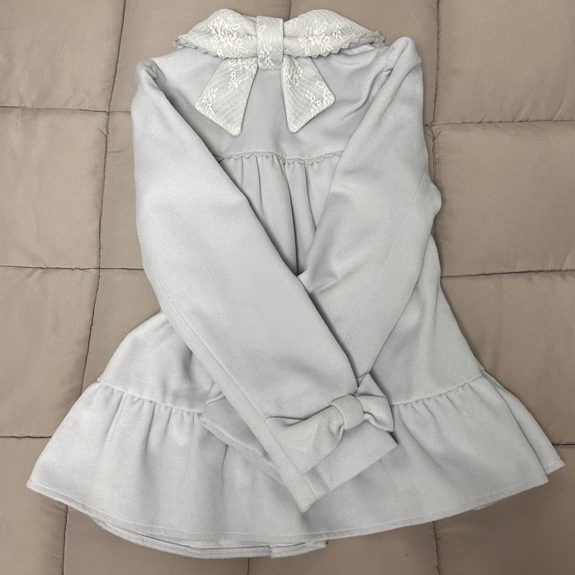 엑시즈팜 갸루 레이스 리본 숏코트 하프코트 상품이미지2