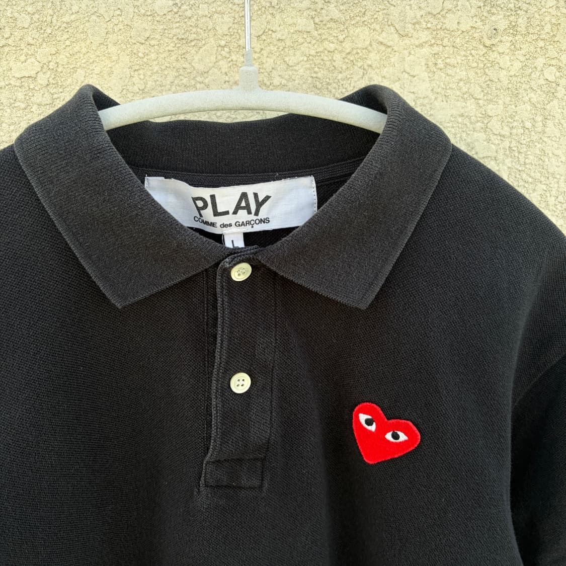 L)꼼데가르송 레드 하트 와펜 PK카라 반팔티셔츠 상품이미지3