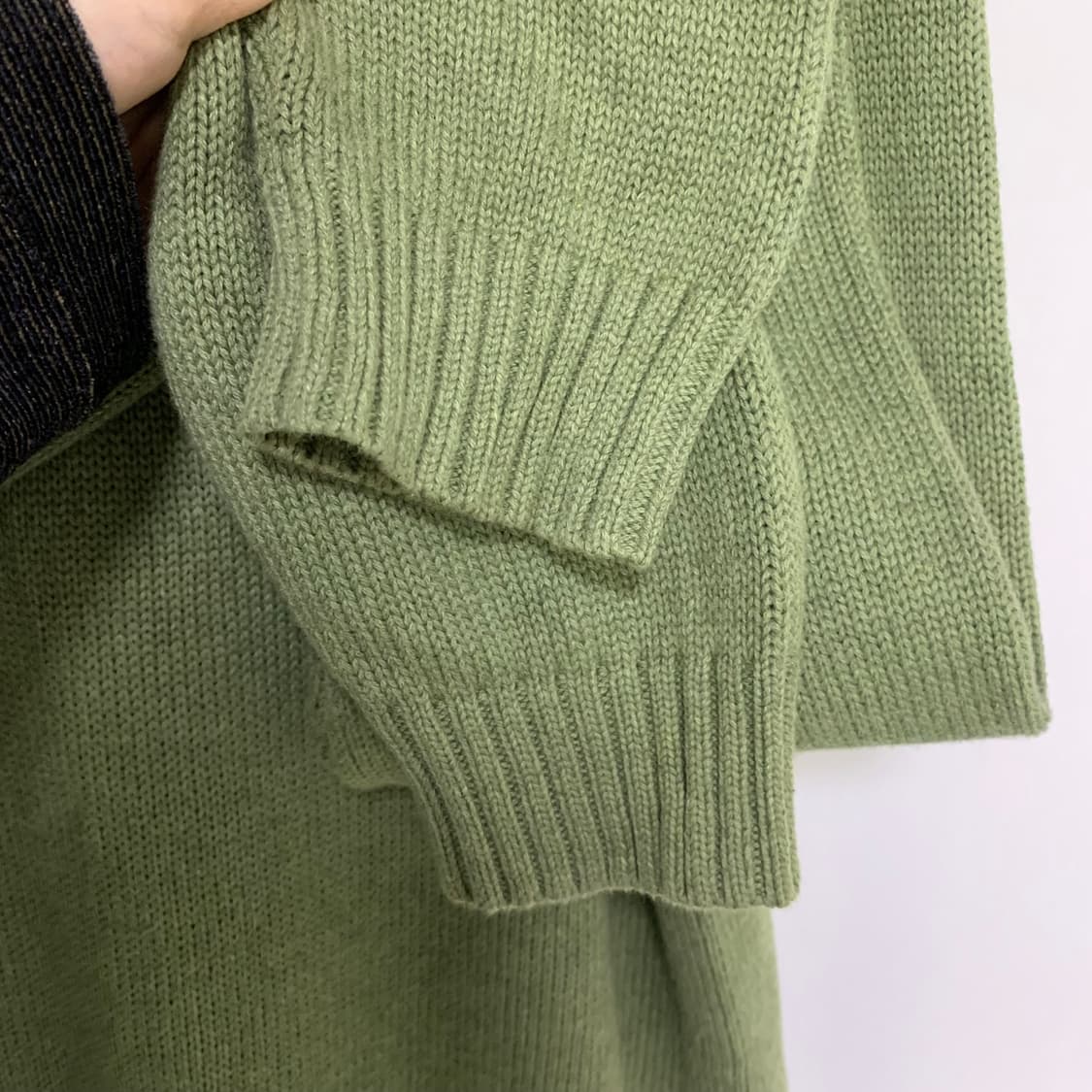 에디바우어 그린 버튼 반집업 니트 남자 빈티지 L 상품이미지7