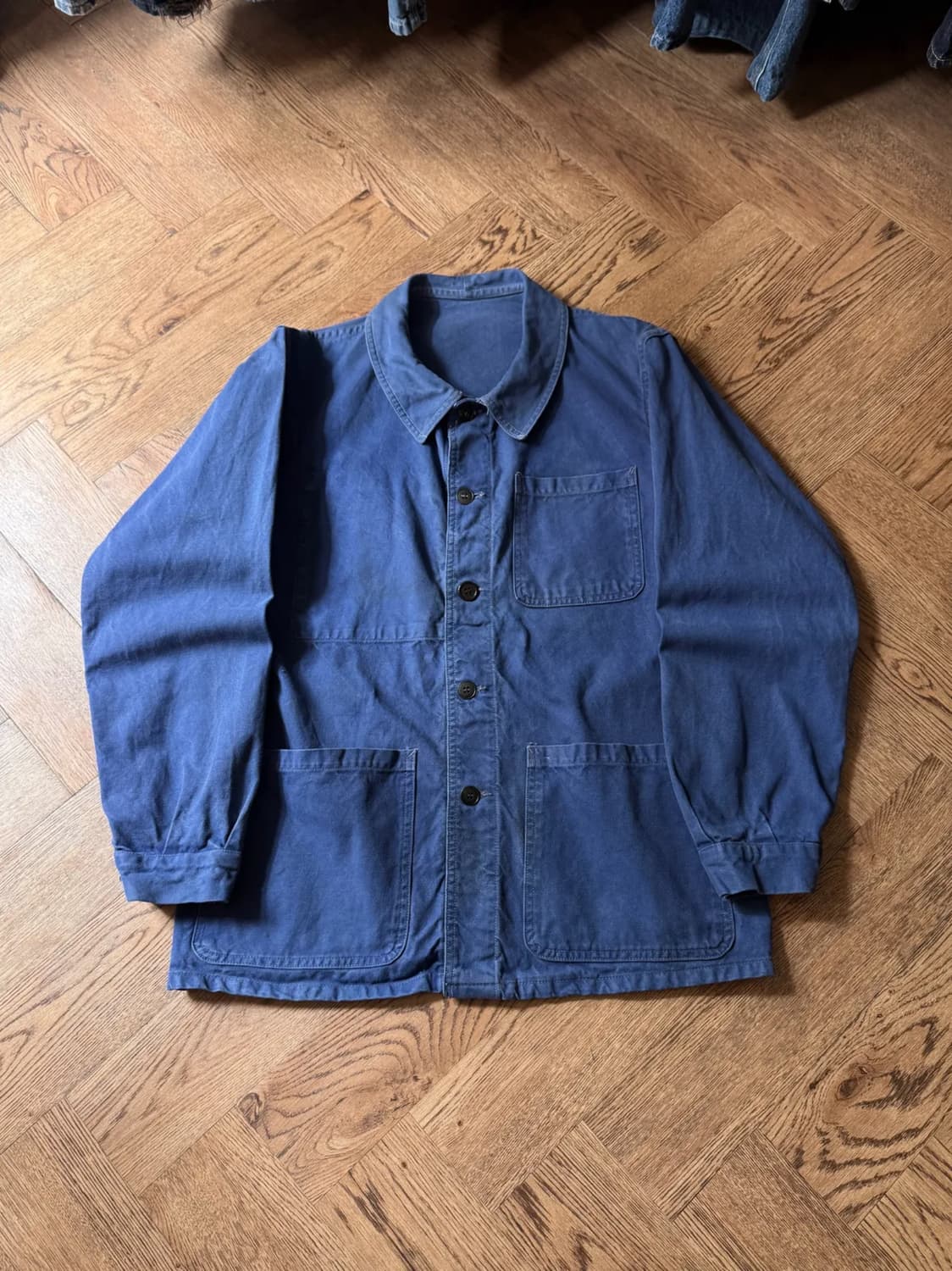 [M]6~70's 빈티지 페이딩 프렌치 워크 자켓 상품이미지1