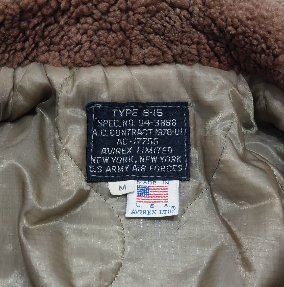 아비렉스 B15 플라이트 자켓 항공자켓 made in usa  (105) 상품이미지10