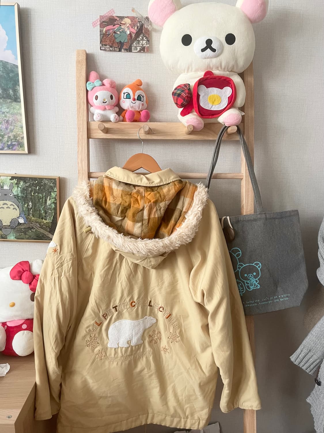 모리걸 빈티지 체크 후드 점퍼 💛🧡 상품이미지2