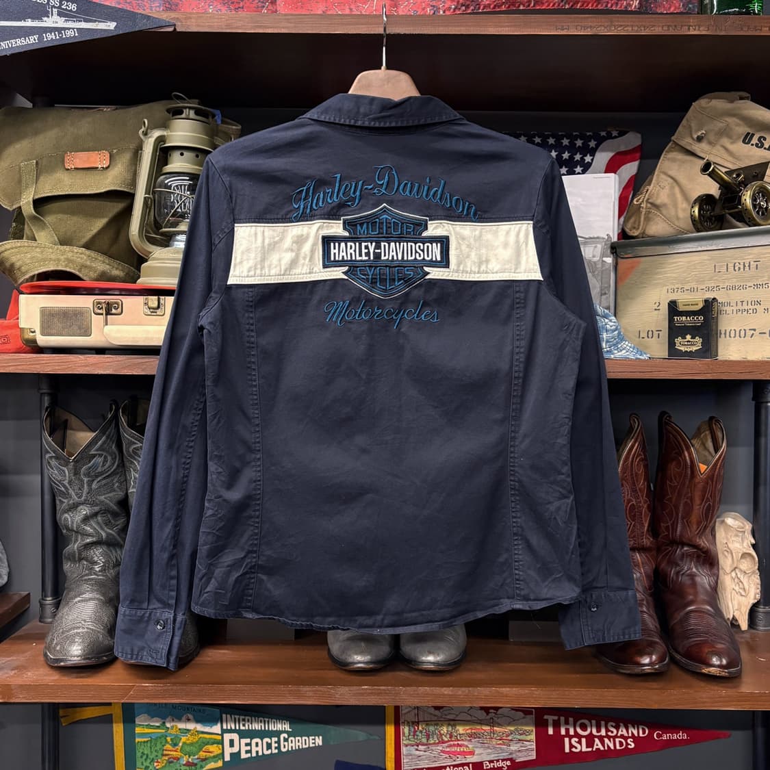 10s 할리데이비슨 우먼즈 시그니처 로고 V넥 카라집업자켓  N274 상품이미지2