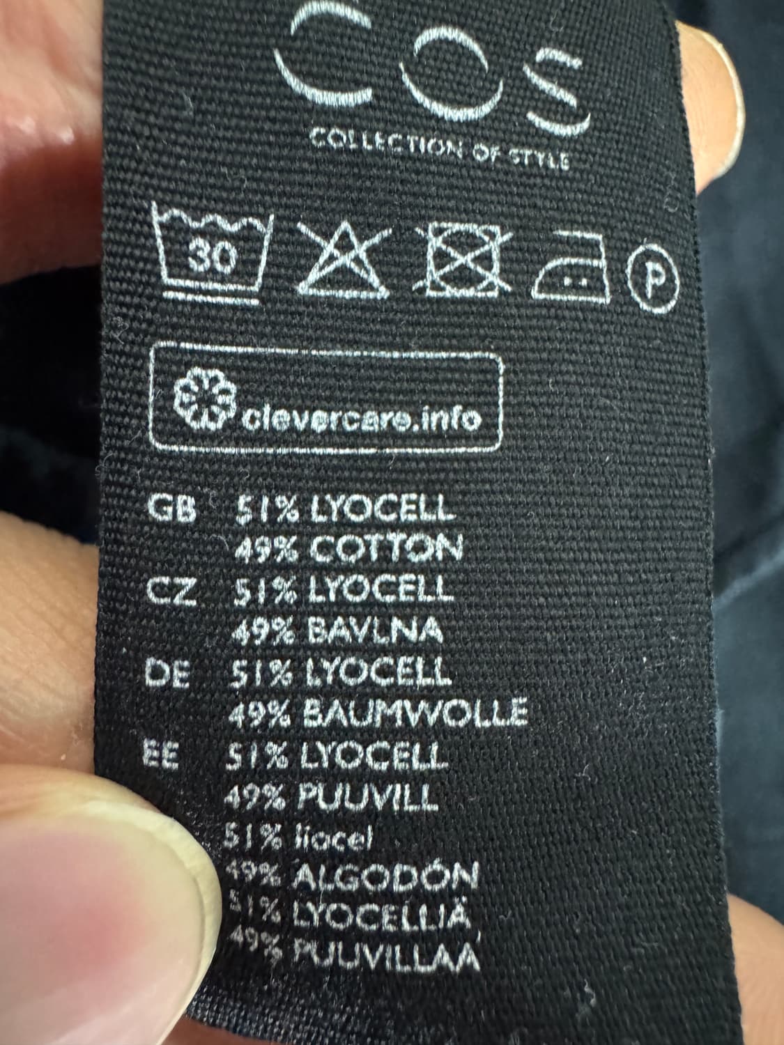 정품 코스 Cos 차이나넥 미니멀 셔츠 네이비 L 상품이미지4