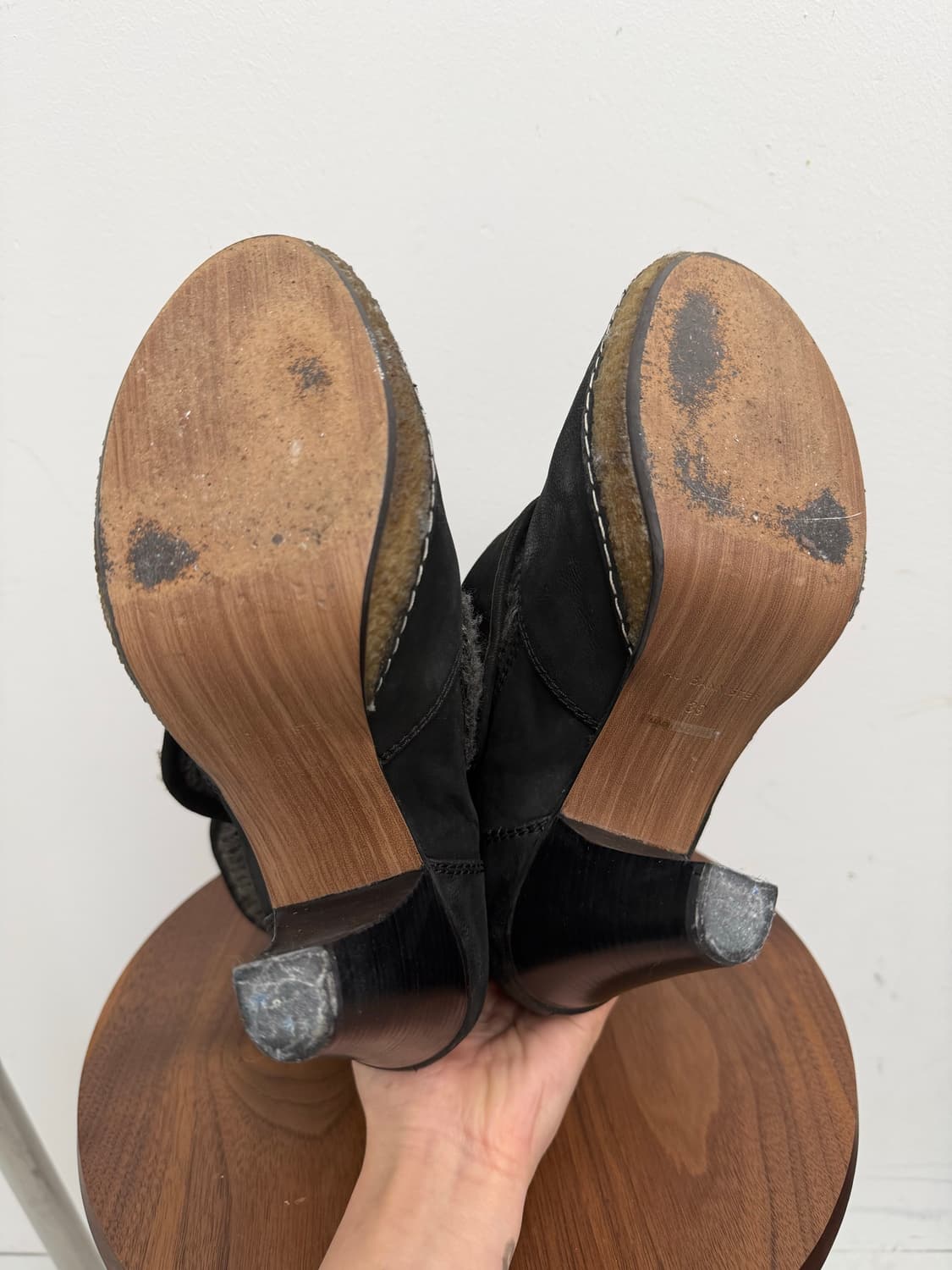 그레이 니트 버클 부츠  상품이미지5