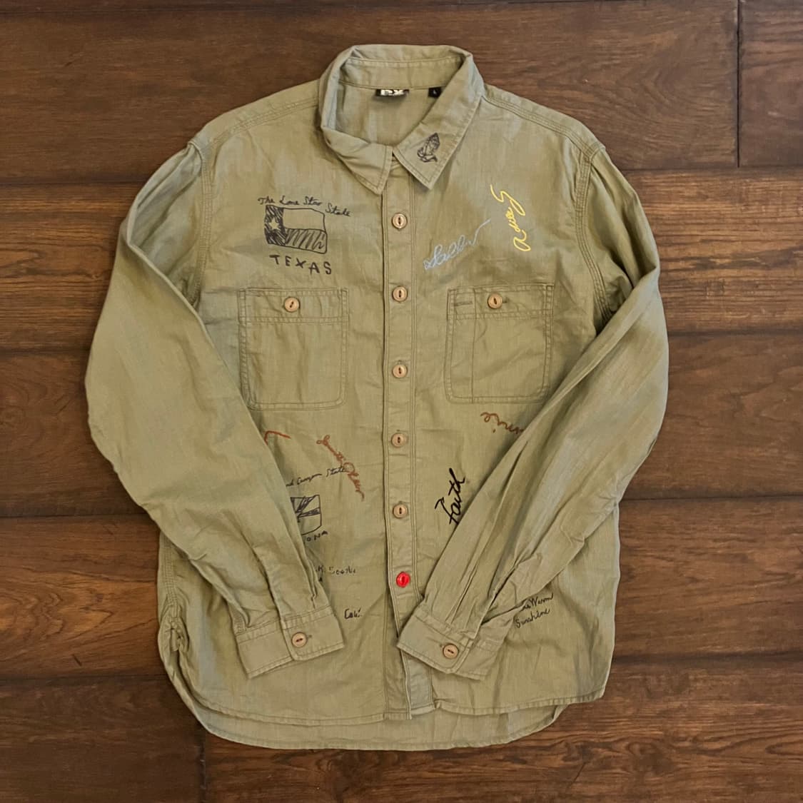 아비렉스 핸드스케치 코튼/린넨 셔츠 L 상품이미지1