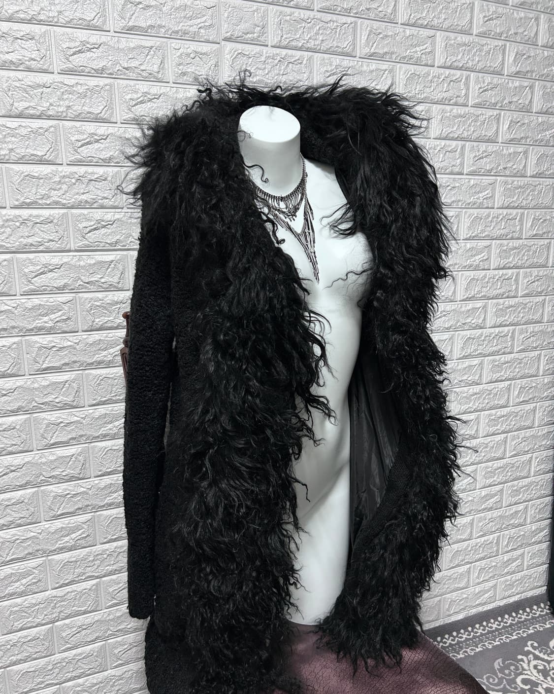 Iro 롱 드레이프 퍼 후드 가디건 상품이미지1