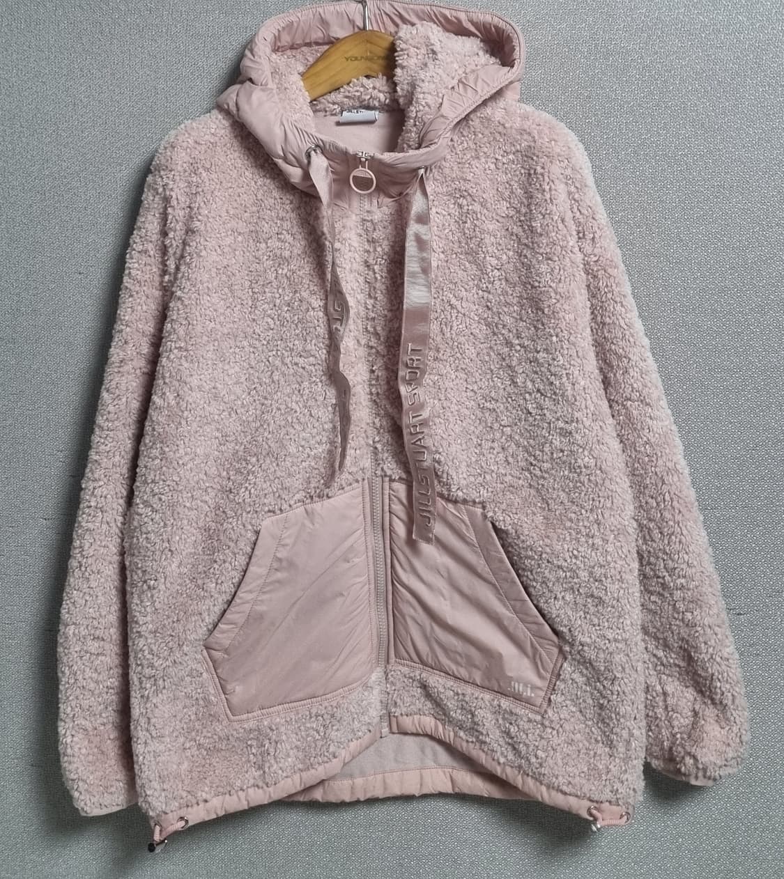 M (66) 질스튜어트 라이트핑크 플리스 후리스 후드집업 상품이미지1