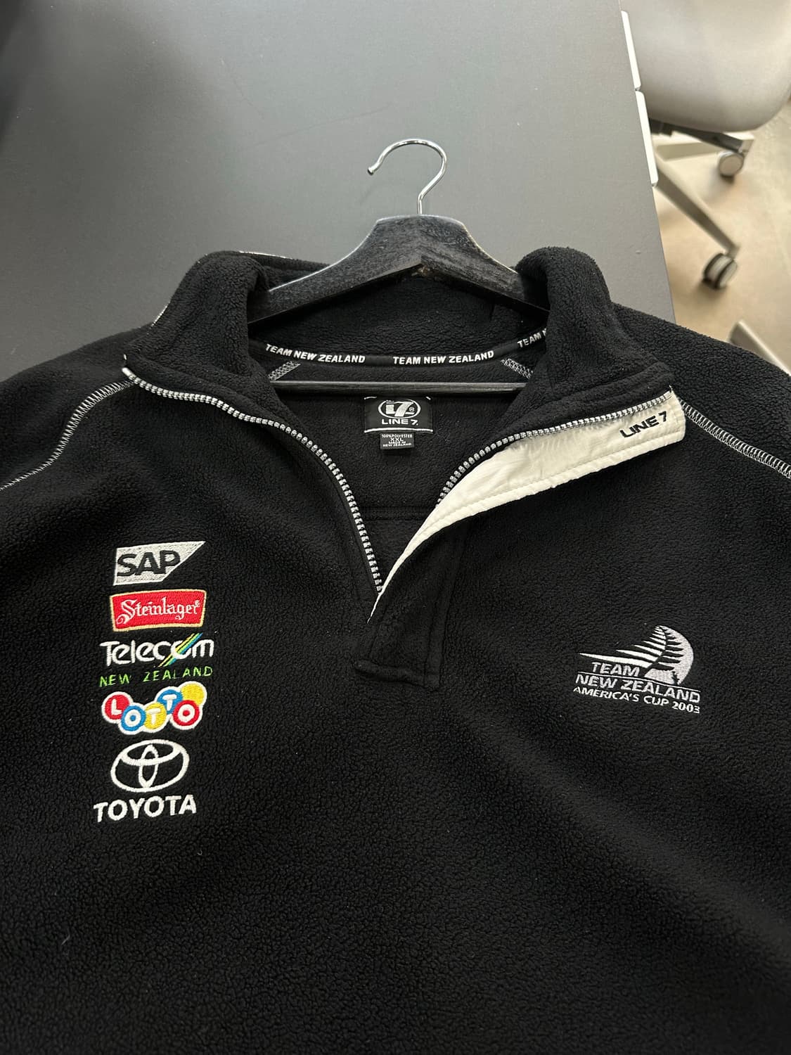 라인세븐 반집업 자수 스티치 플리스 상품이미지6