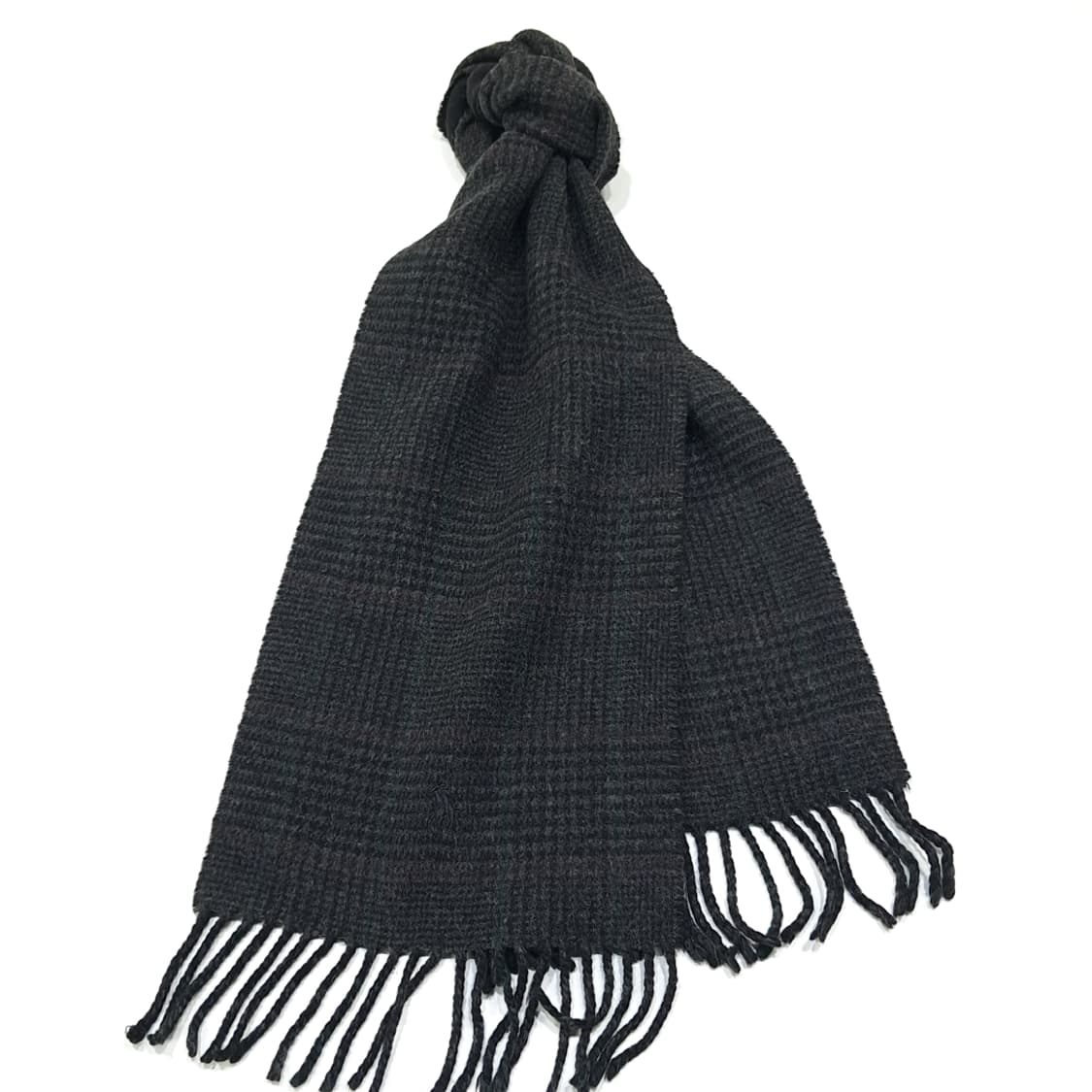 MX382 폴로 랄프로렌 램스울 혼방 양면 글렌 체크 & 솔리드 머플러 상품이미지2