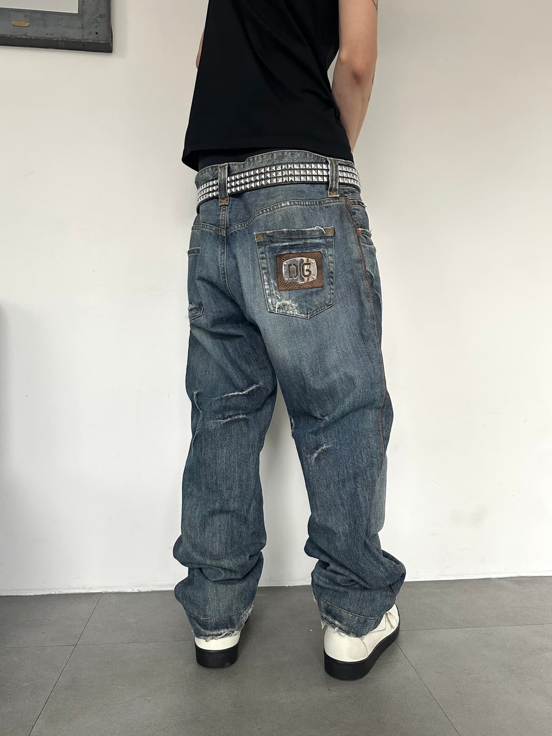 돌체앤가바나 파이톤 데님 새깅진 상품이미지1