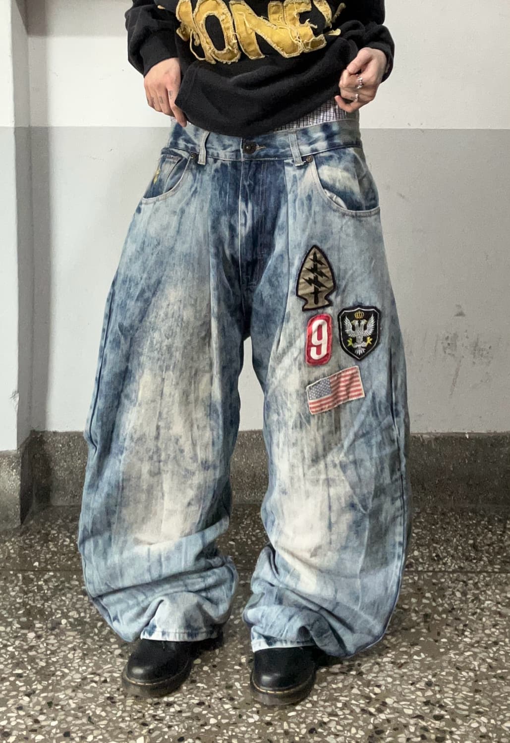 90s ROCAWEAR 올드스쿨 타이다이 패치 힙합팬츠 상품이미지1