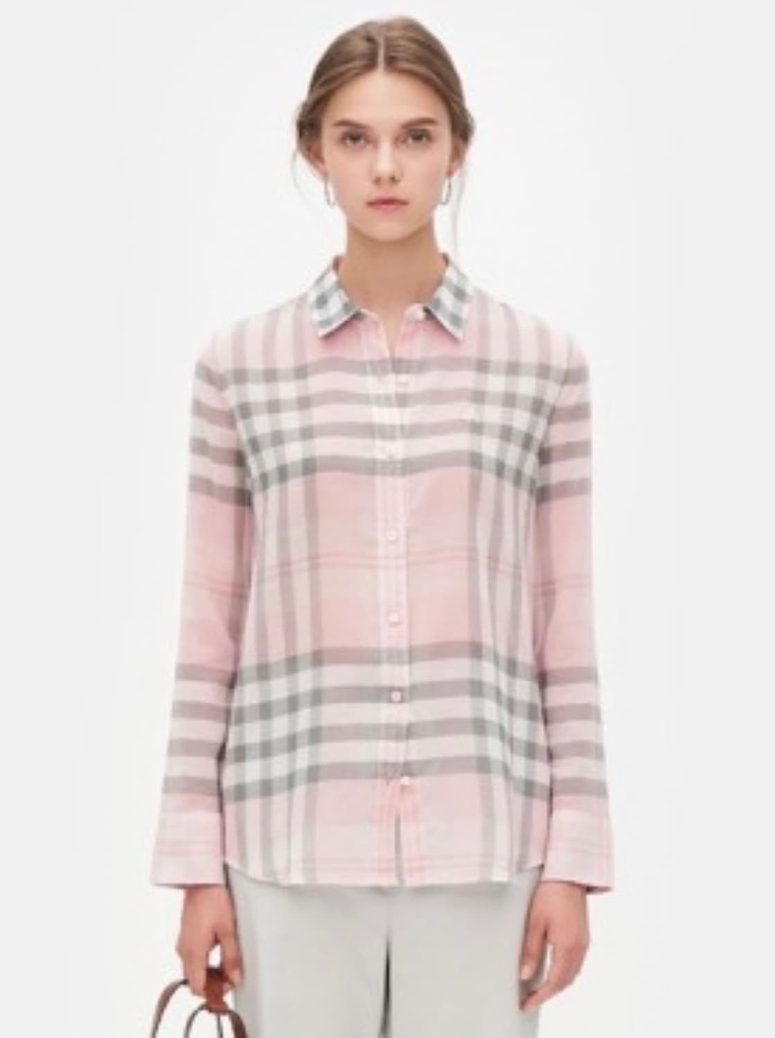 빈폴레이디스 핑크 빅체크 기본 셔츠(100)   상품이미지1