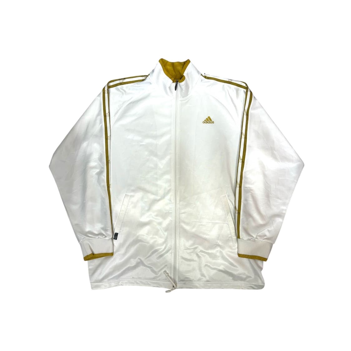 아디다스 화이트 골드 삼선 오버핏 트랙탑 져지 L 상품이미지5
