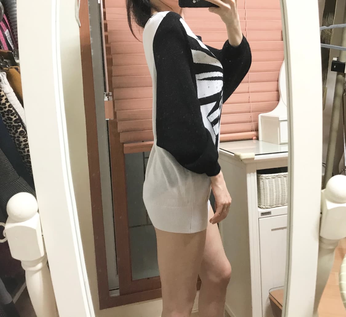  에고이스트ㅡ 스톤장식 가오리 롱티 55/상태최상 상품이미지2