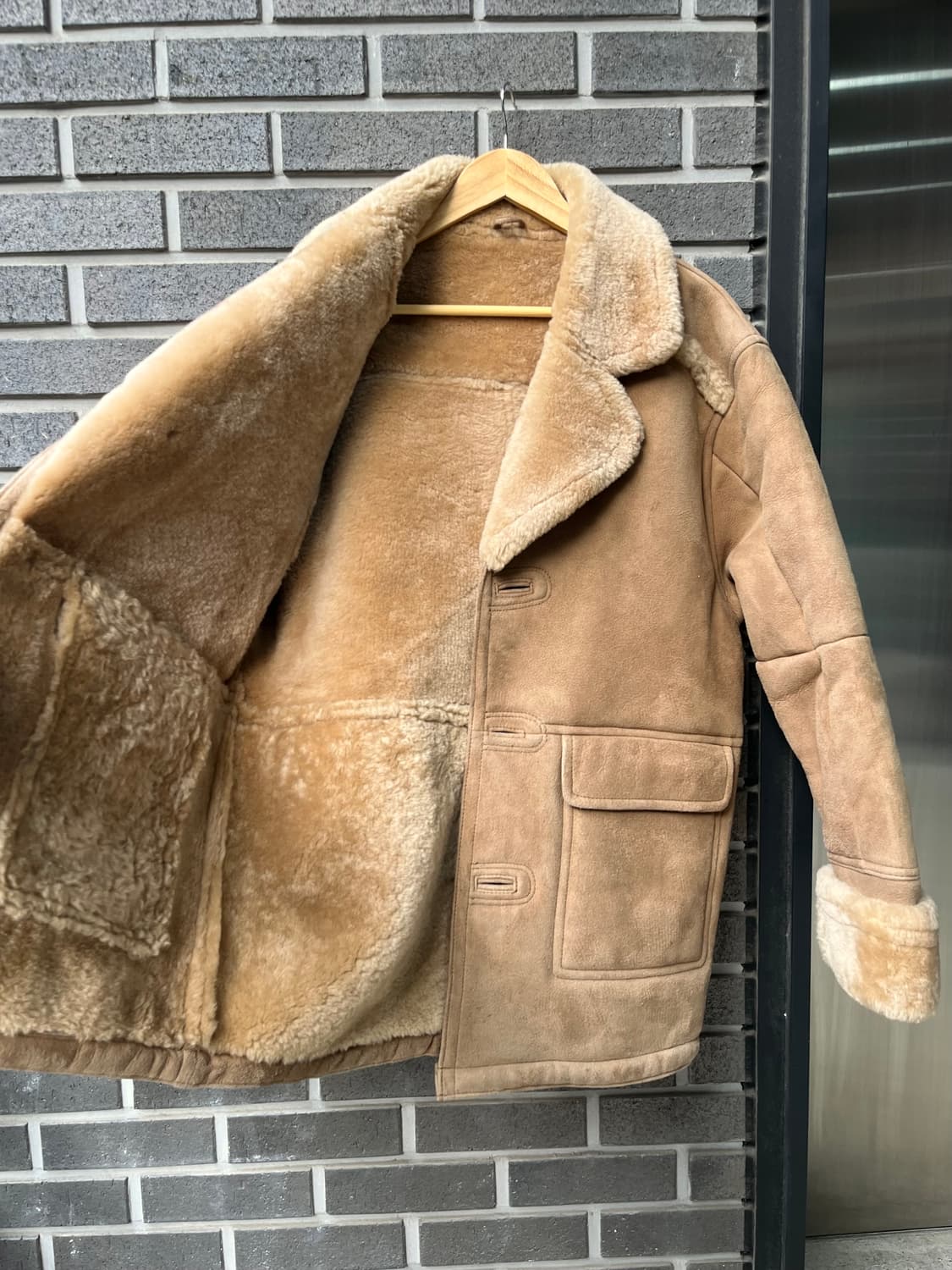 90s 램스킨 양가죽 스웨이드 시어링 자켓 상품이미지6