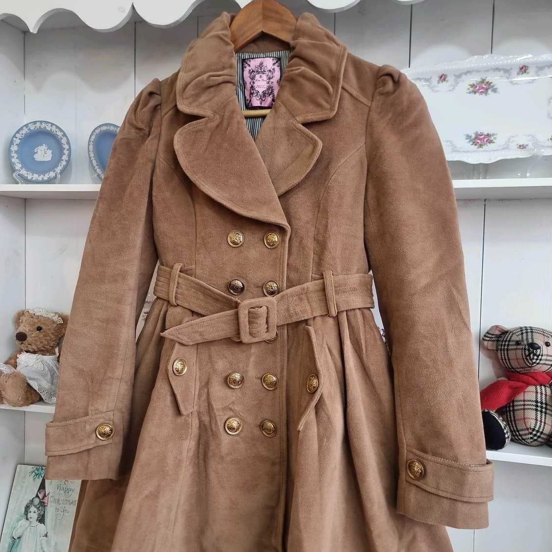 허니 번치 스웨이드 터치 플레어 코트 상품이미지3