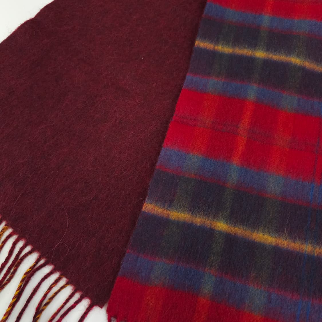 캐시미어 알파카 양면 체크 머플러 남녀공용 상품이미지3