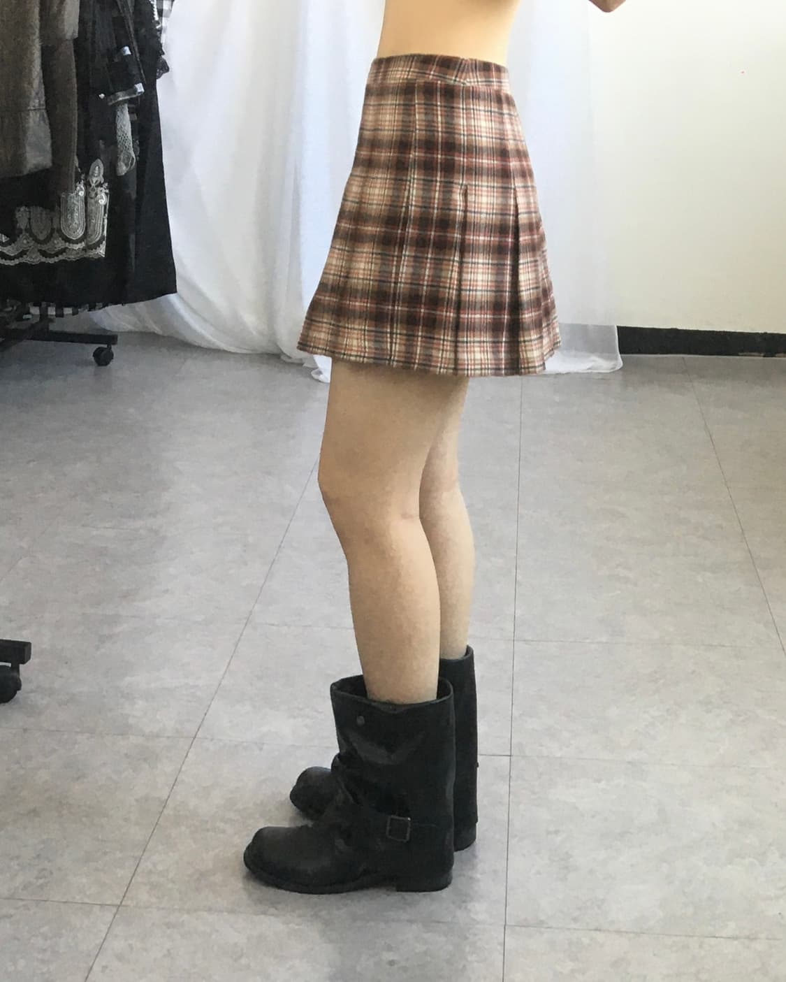 Check pattern pleats skirt 상품이미지5