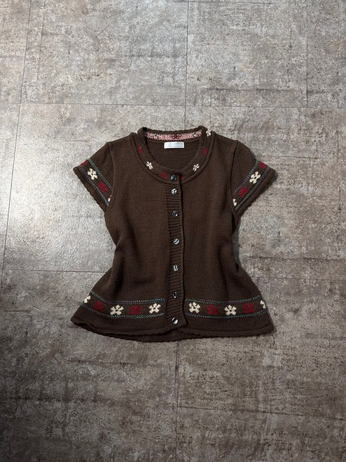 자수 가디건 패치 워크 밑단 롱슬리브 원피스 2pcs SET 상품이미지6