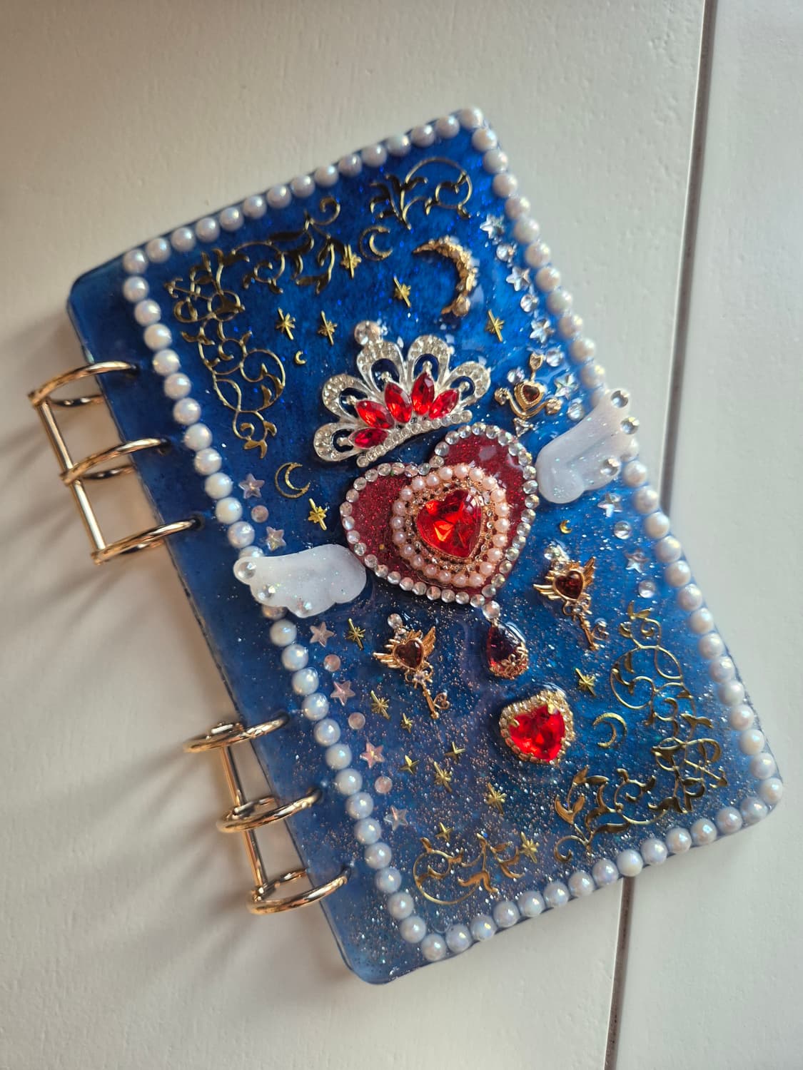 핸드메이드 )마법소녀풍 밤하늘의사랑의천사 레진다이어리 상품이미지4