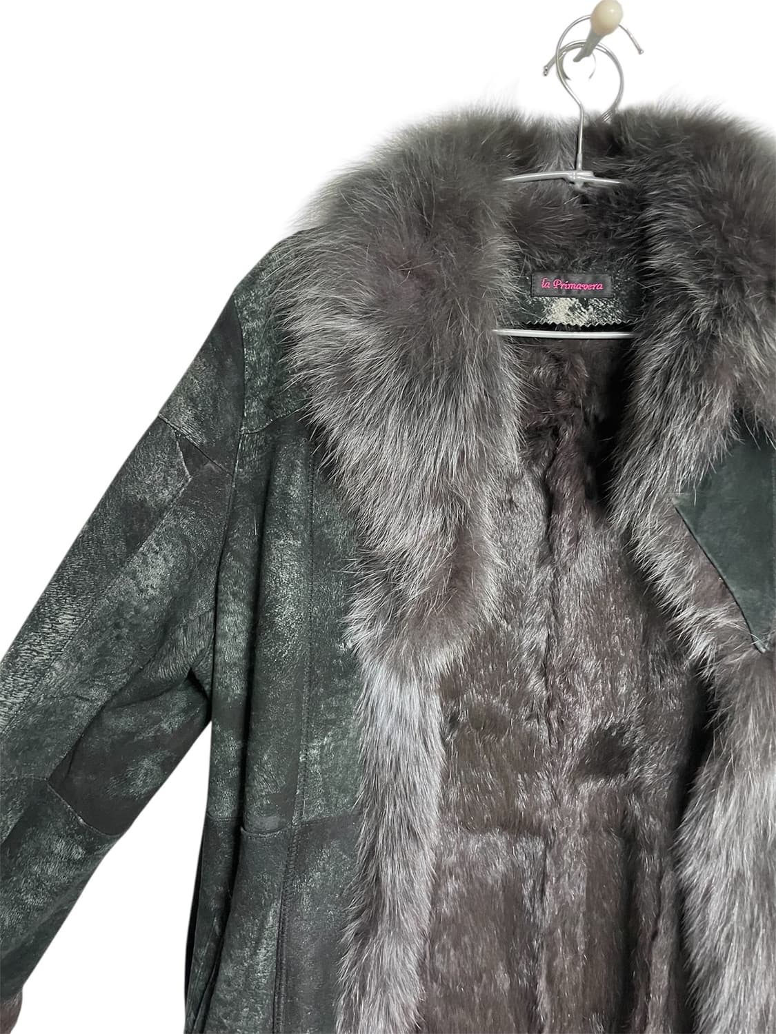 스웨이드 리얼 퍼자켓 롱코트 나나깔다크웨어오네갸루락시크그런지펑크고스고딕 상품이미지9