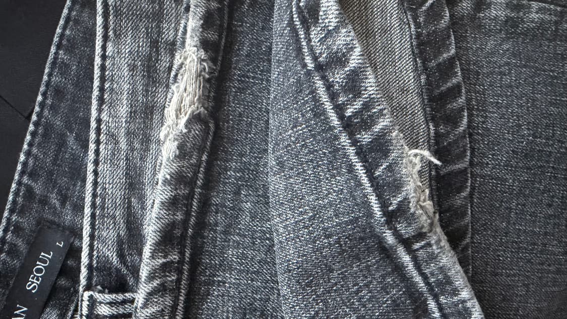 보헤미안서울 부츠컷 데님 팬츠 그레이 L 판매 상품이미지2