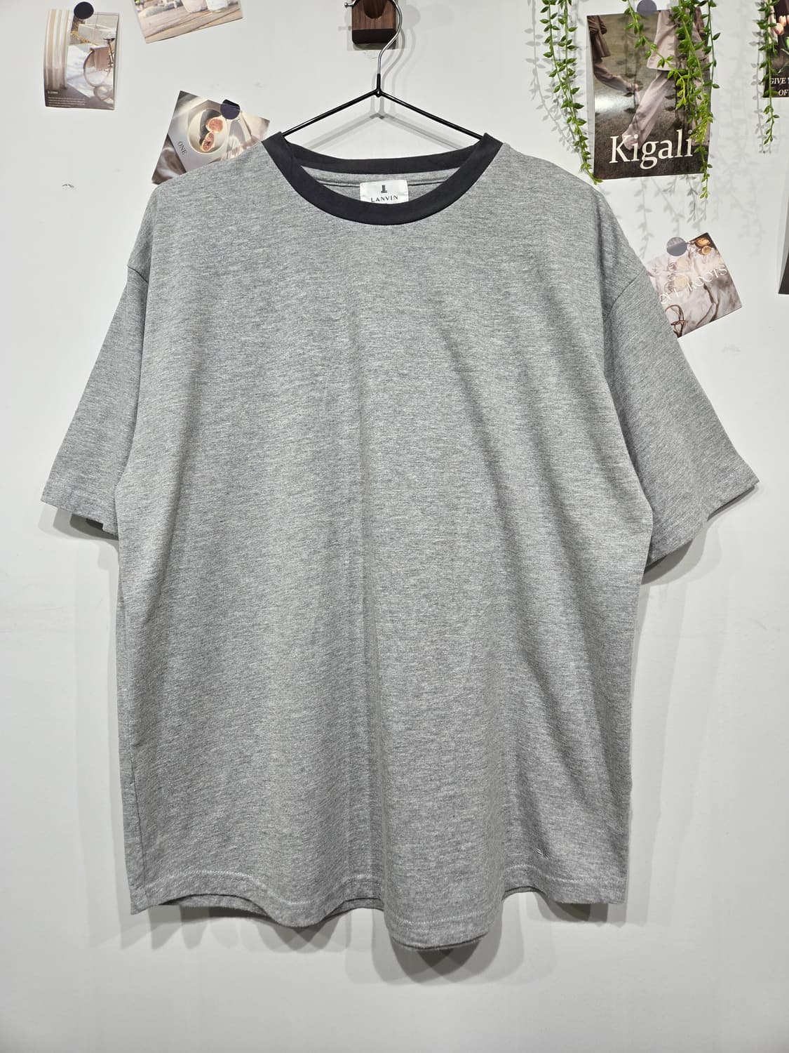 랑방 회색 링거 반팔 티셔츠 상품이미지3