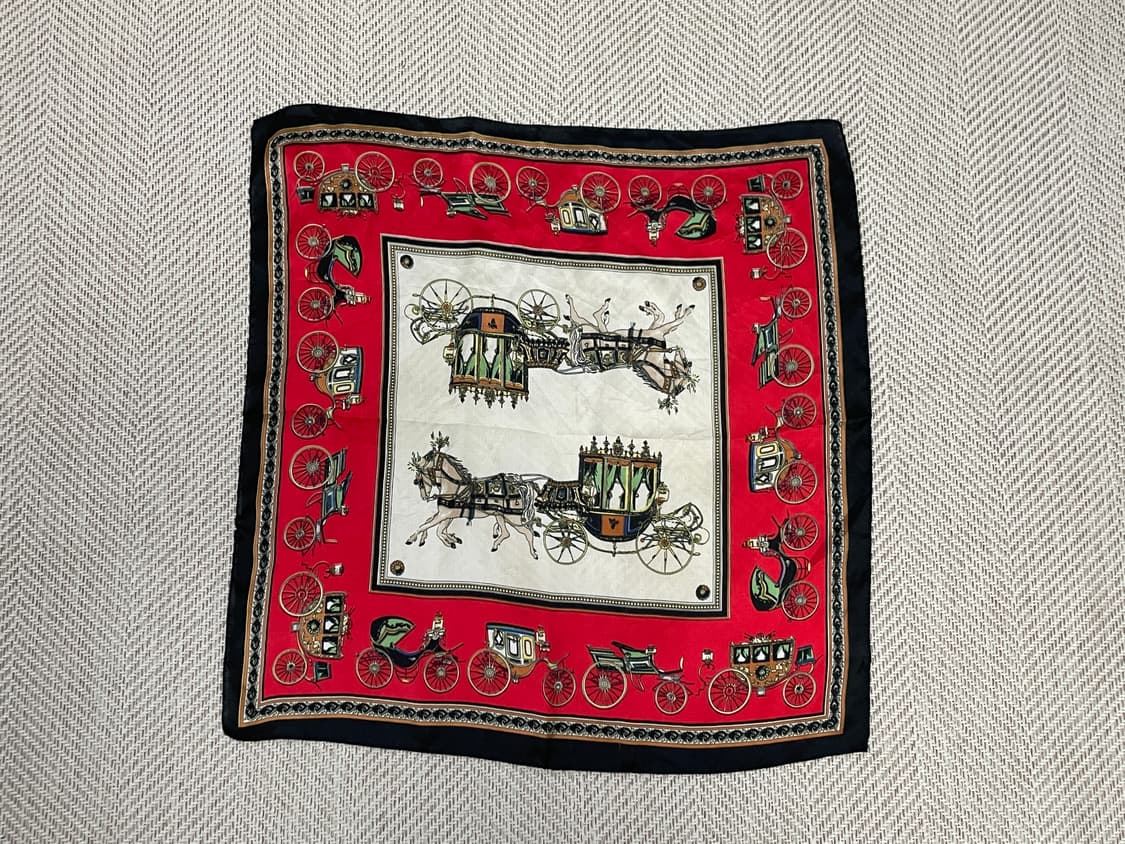 빈티지 클래식 캐리지 아트 스카프 J03559 상품이미지1