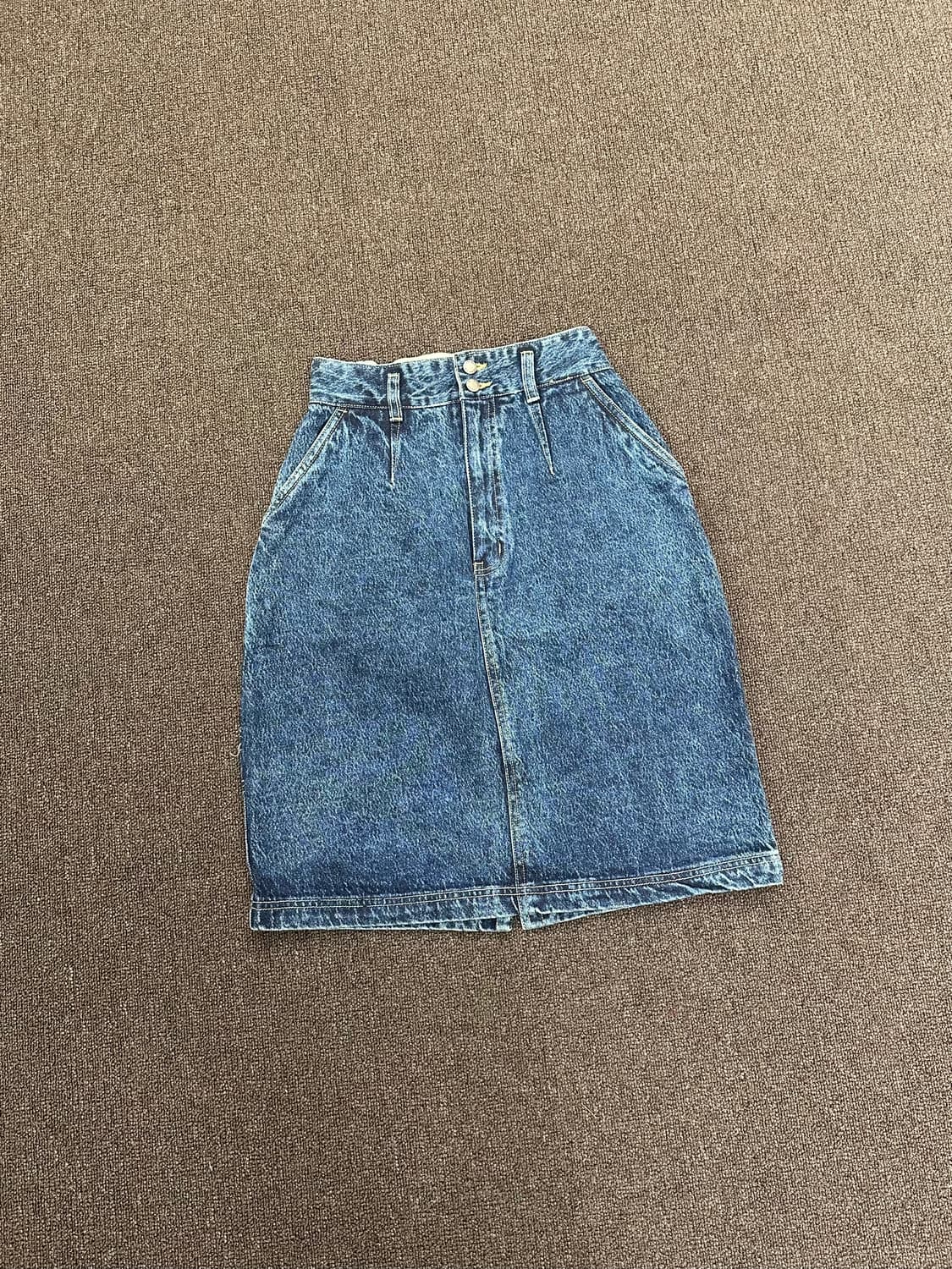 OS)Japanese vintage 밴딩 카고 데님 미디 스커트 상품이미지1