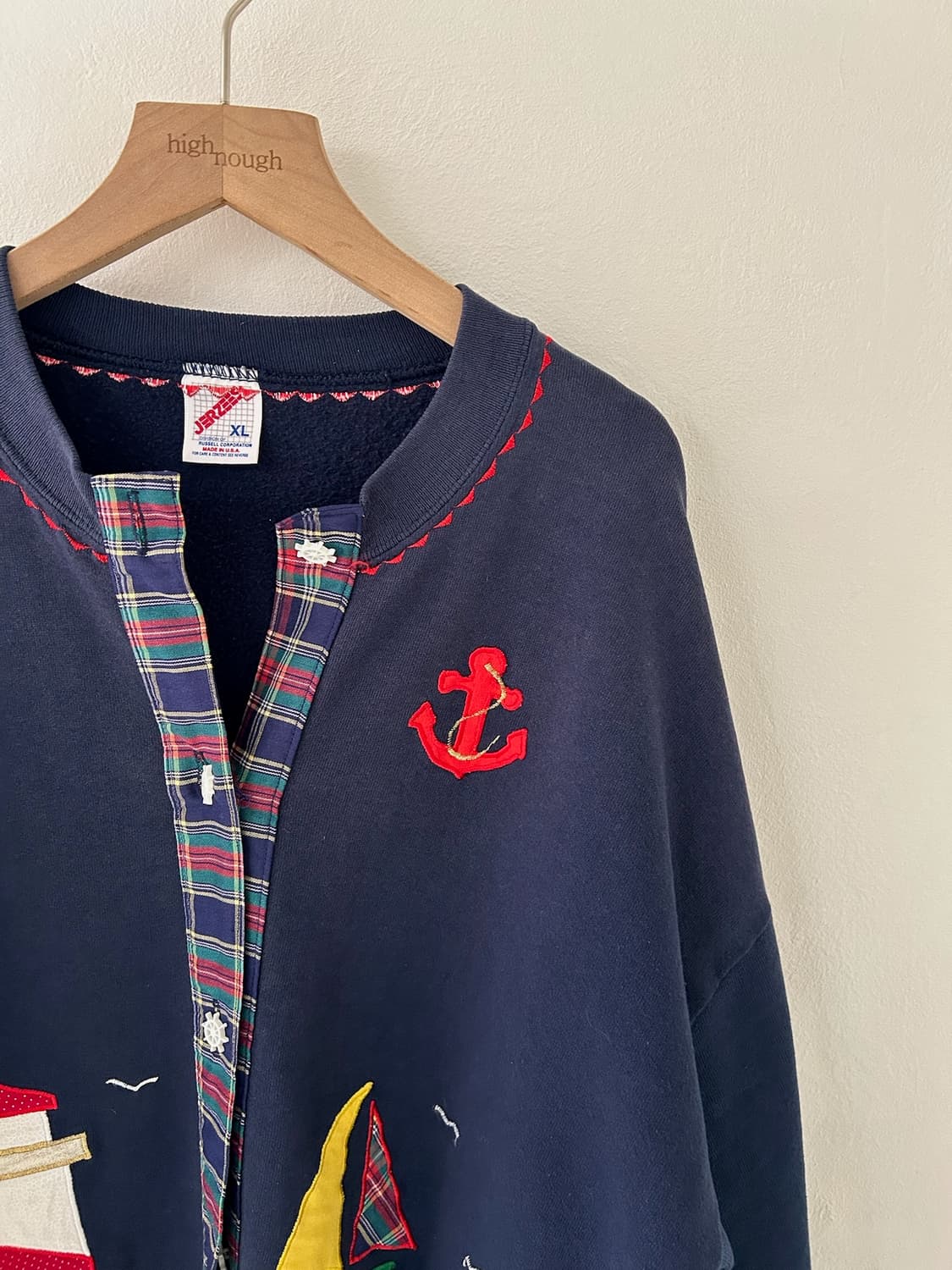 80-90's vtg Jerzees by Russell Navy  상품이미지2