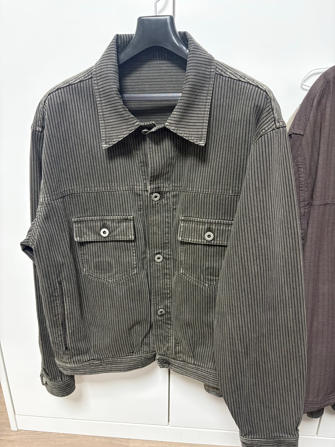 3)폴리테루 유즈드 트러커 자켓 다이드 그레이 (스트라이프 상품이미지2