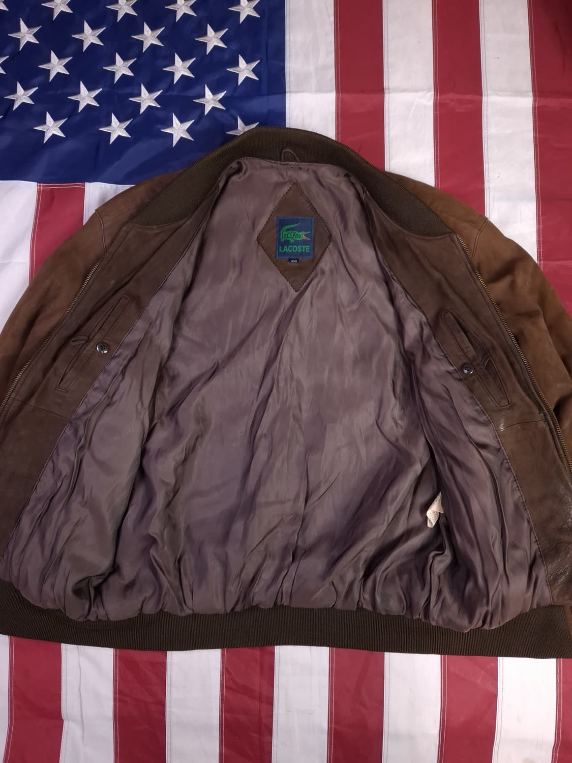 80's 오리지날 라코스테 리얼스웨이드 봄버자켓 상품이미지8