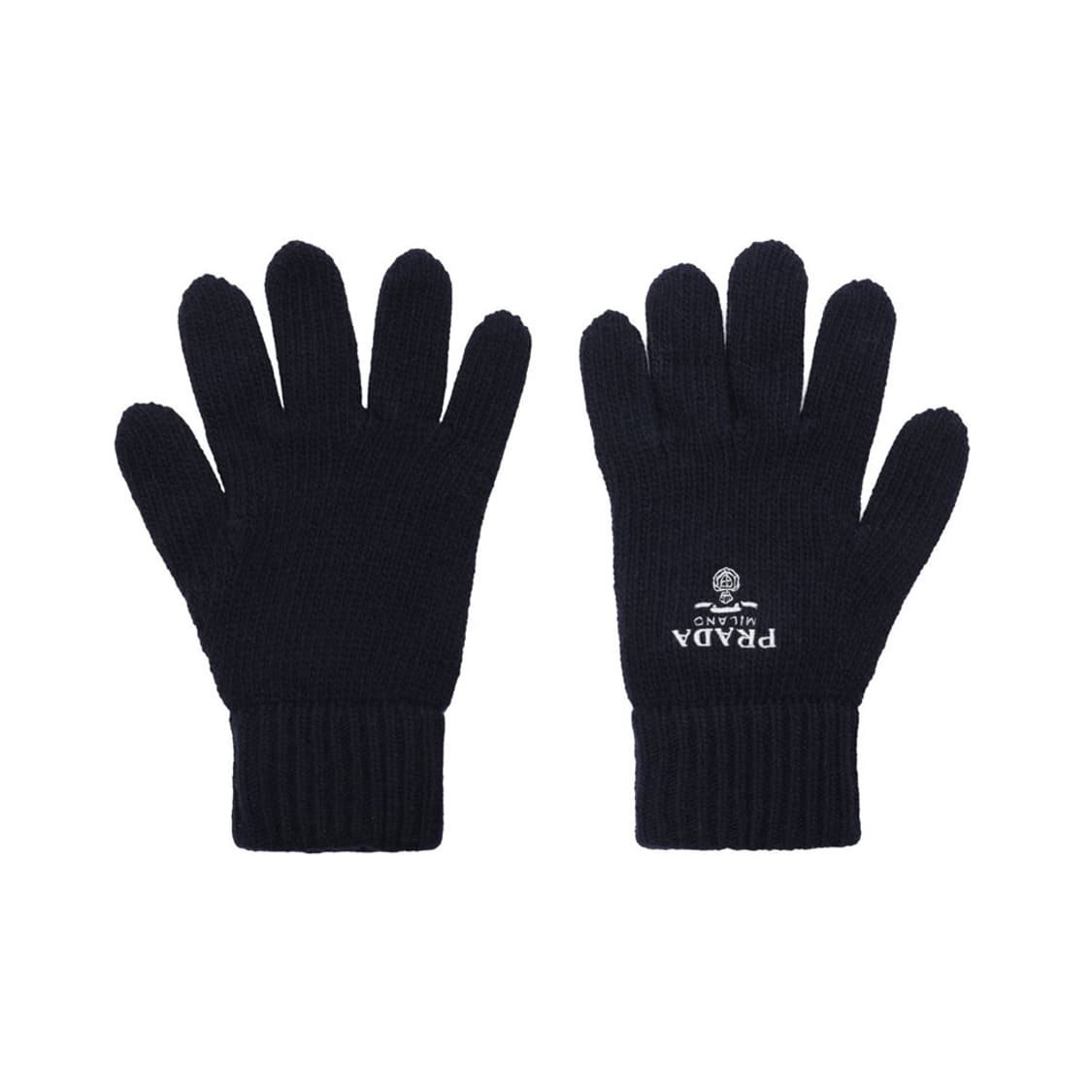 새상품 프라다 울 캐시미어 니트 장갑 블랙 자수 로고 상품이미지2