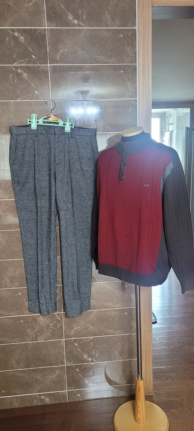 (남성여유100사이즈)인디안 반집업 니트(모100 상품이미지1