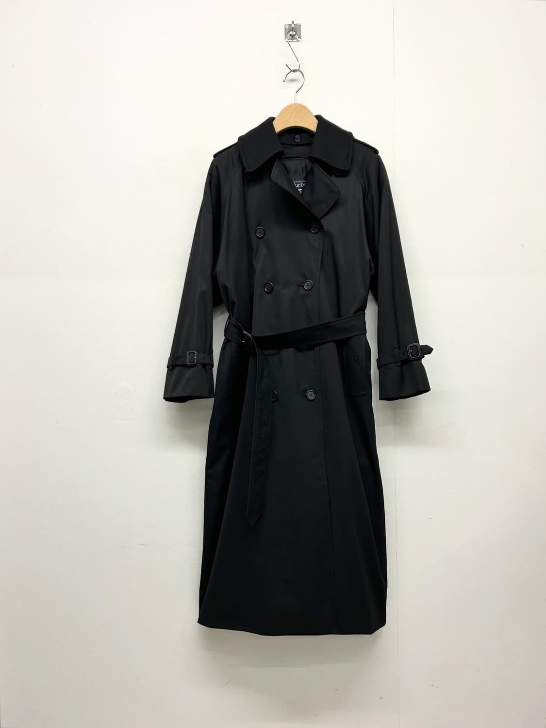 80s Burberry 버버리 블랙 트렌치 롱코트 상품이미지1