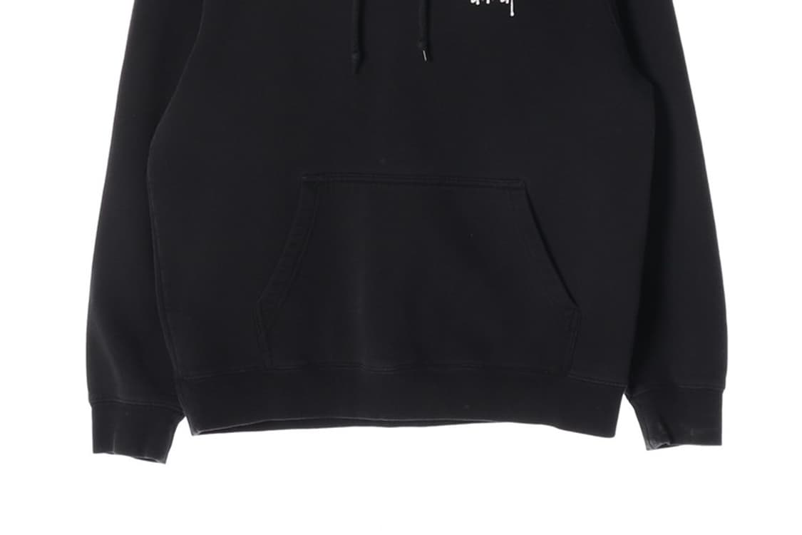 스투시 블랙 베이직 스무스 로고 후드티 M 상품이미지4