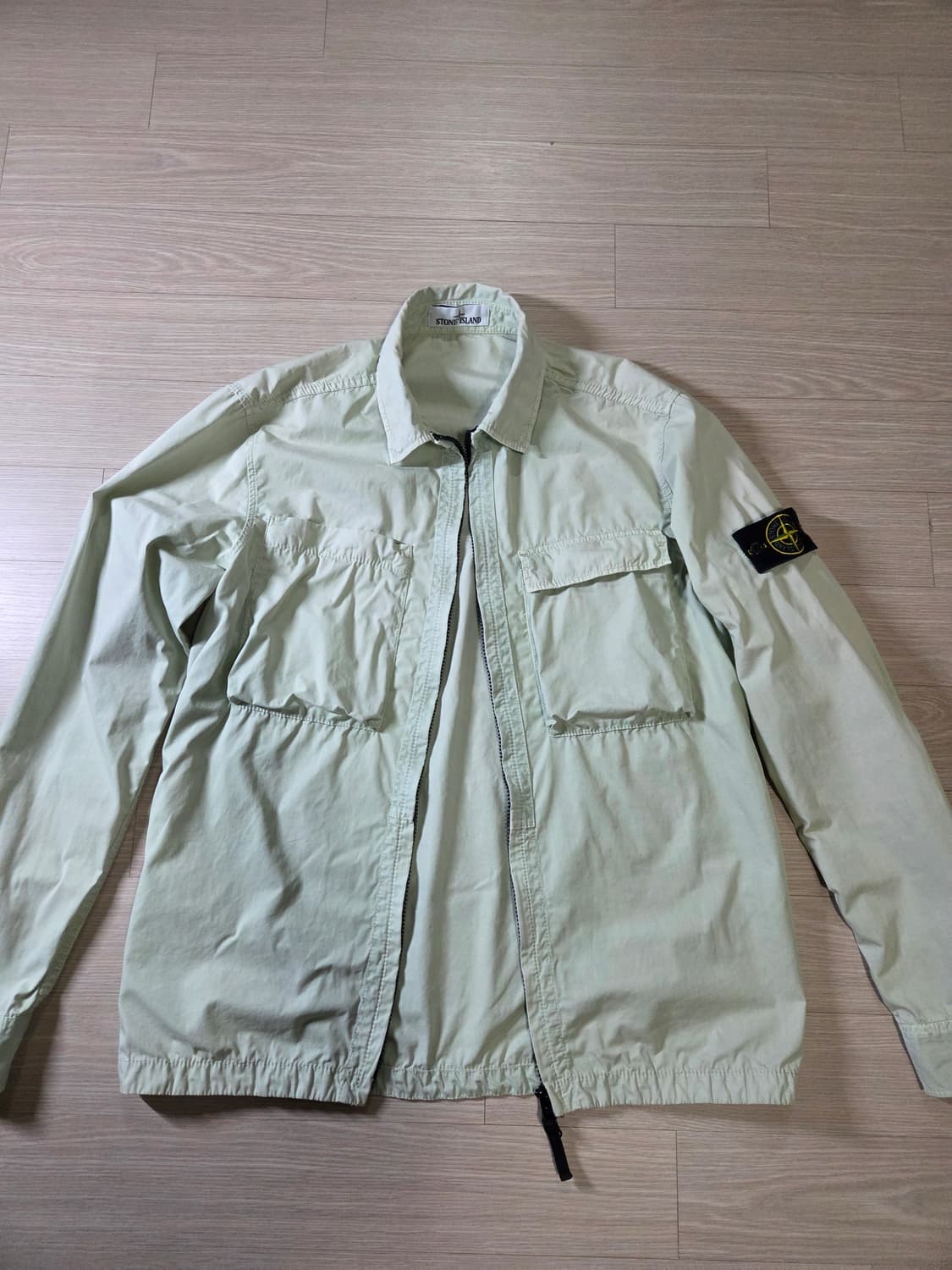 스톤아일랜드 코튼 가먼트 다잉 오버셔츠 세이지 그린 상품이미지6