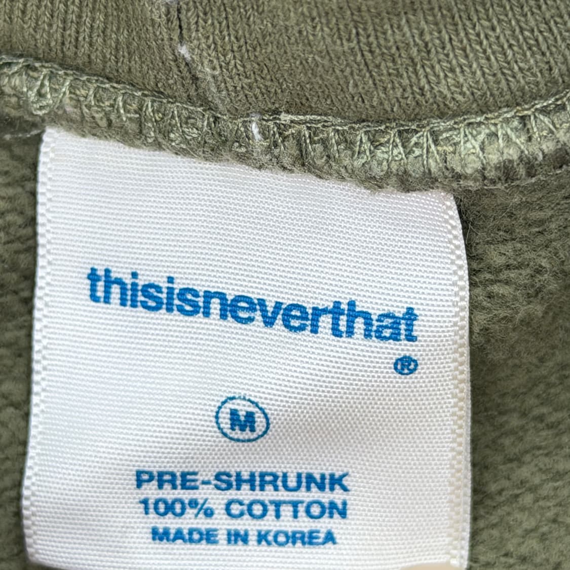 디스이즈네버댓 로고 스웻 기모 후드티 올리브 카키 M 상품이미지4