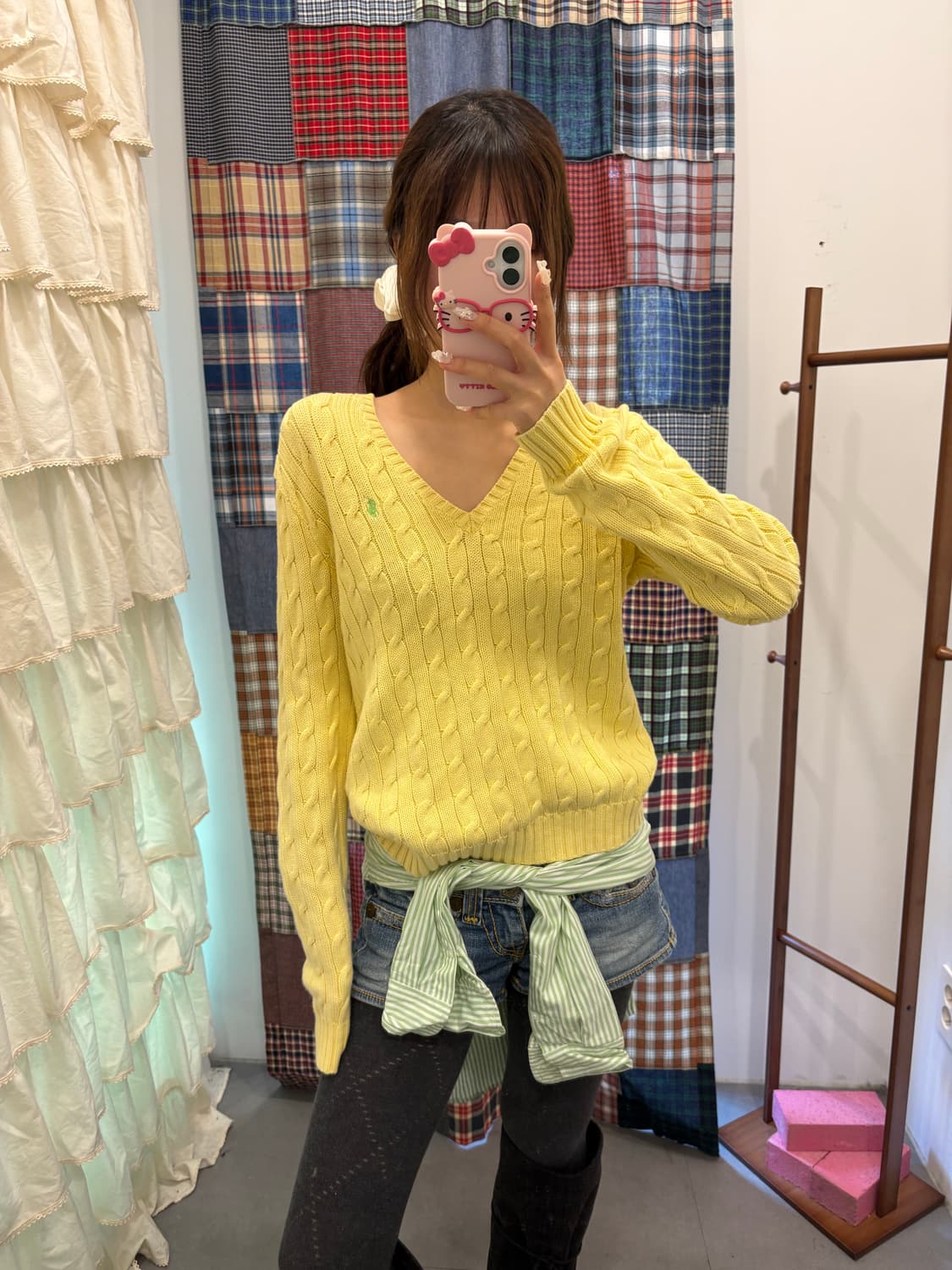 폴로 레몬 브이넥 니트 상품이미지3