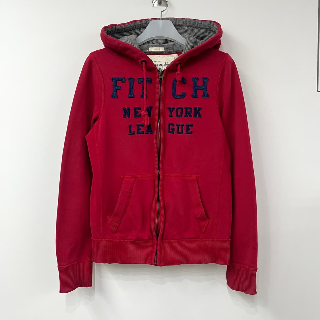 아베크롬비 자수로고 레드 후드집업 상품이미지2