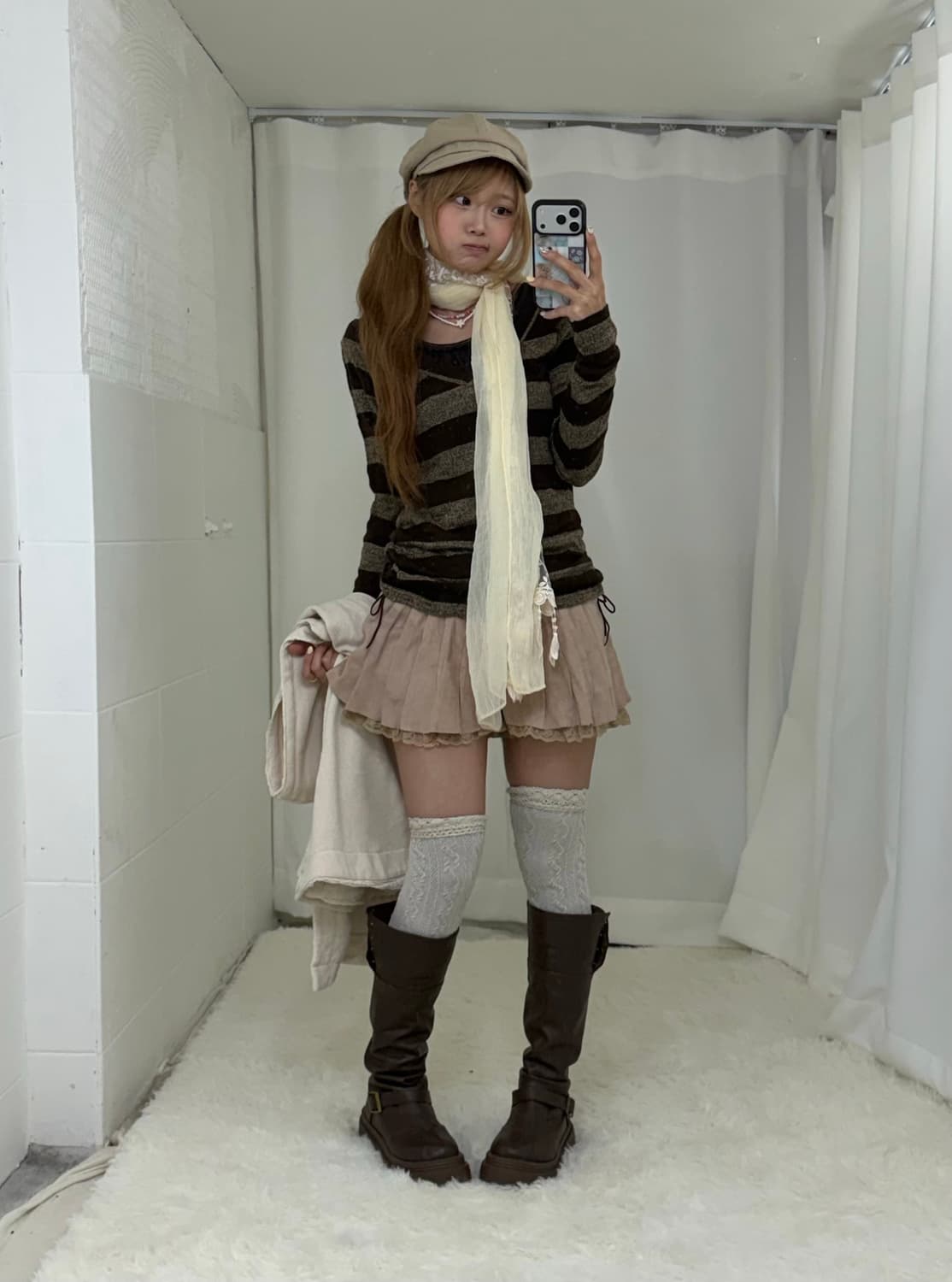 엑시즈팜 케이프 페어리 레이스 브라운 코디세트 상품이미지2