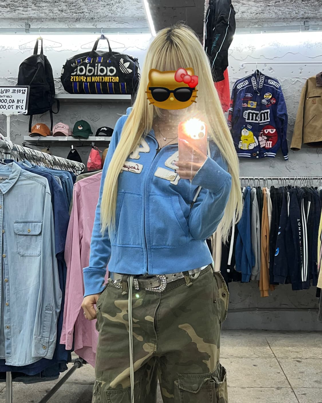 착샷O 후아유 스카이블루 소라 딱붙 후드집업 상품이미지4