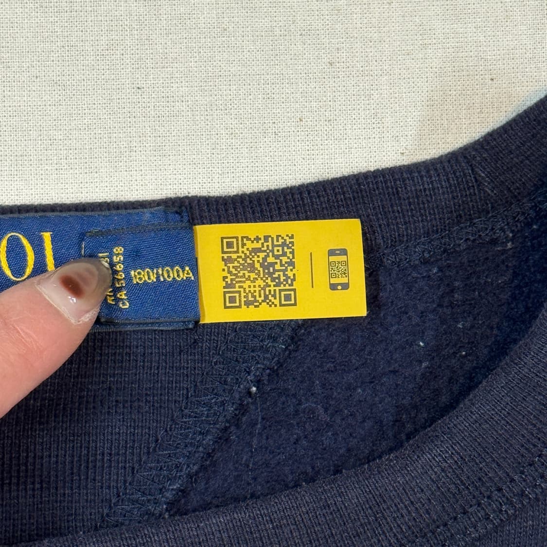 L) 폴로 랄프로렌 네이비 맨투맨 큐알탭 상품이미지7