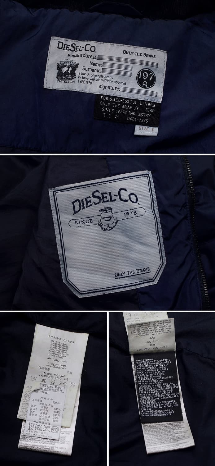 디젤 (Diesel) 레더 요크 트랜스폼 다운 패딩조끼 자켓 (100) 상품이미지10